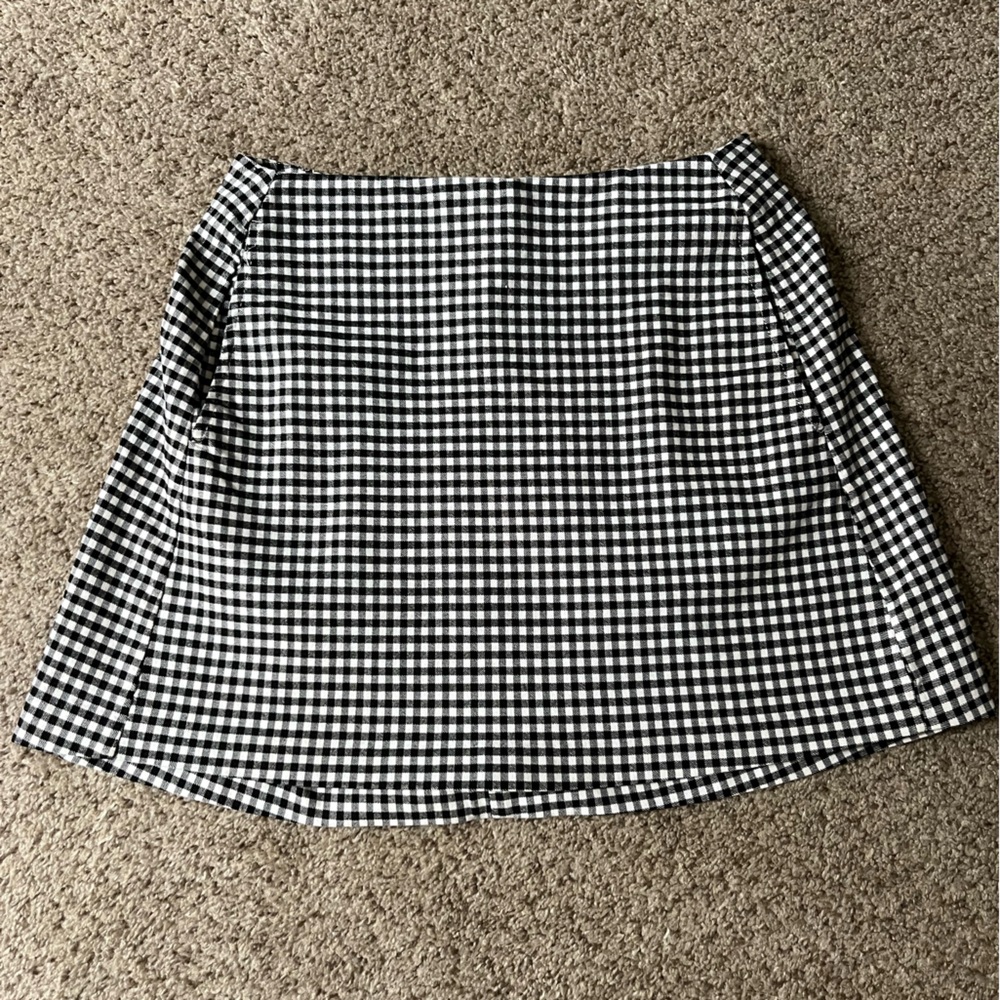 Plaid Black and White Skirt